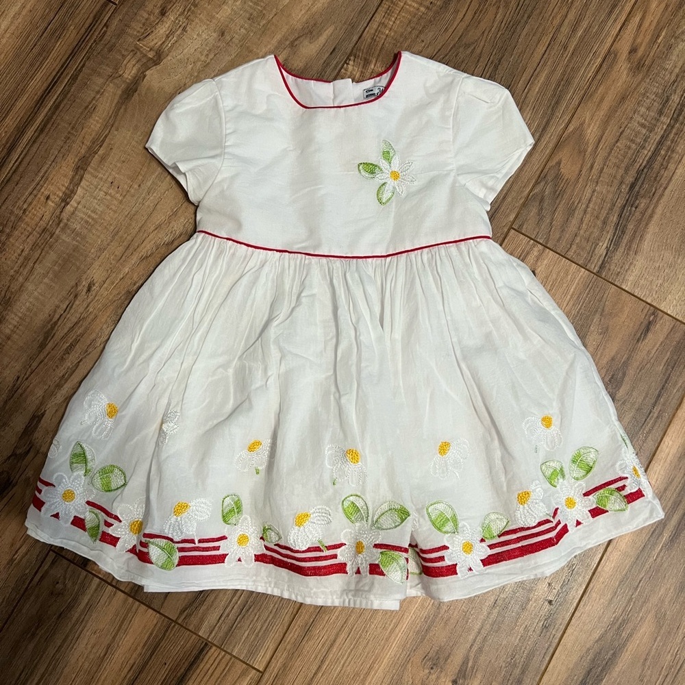 Mayoral Baby Girl Dress 18M White Embroidered Floral Party Heirloom Dress Spain